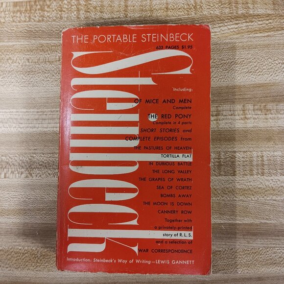 The Portable Steinbeck by John Steinbeck Paperback Book Viking Press P2 Vtg 1970 - Picture 1 of 12